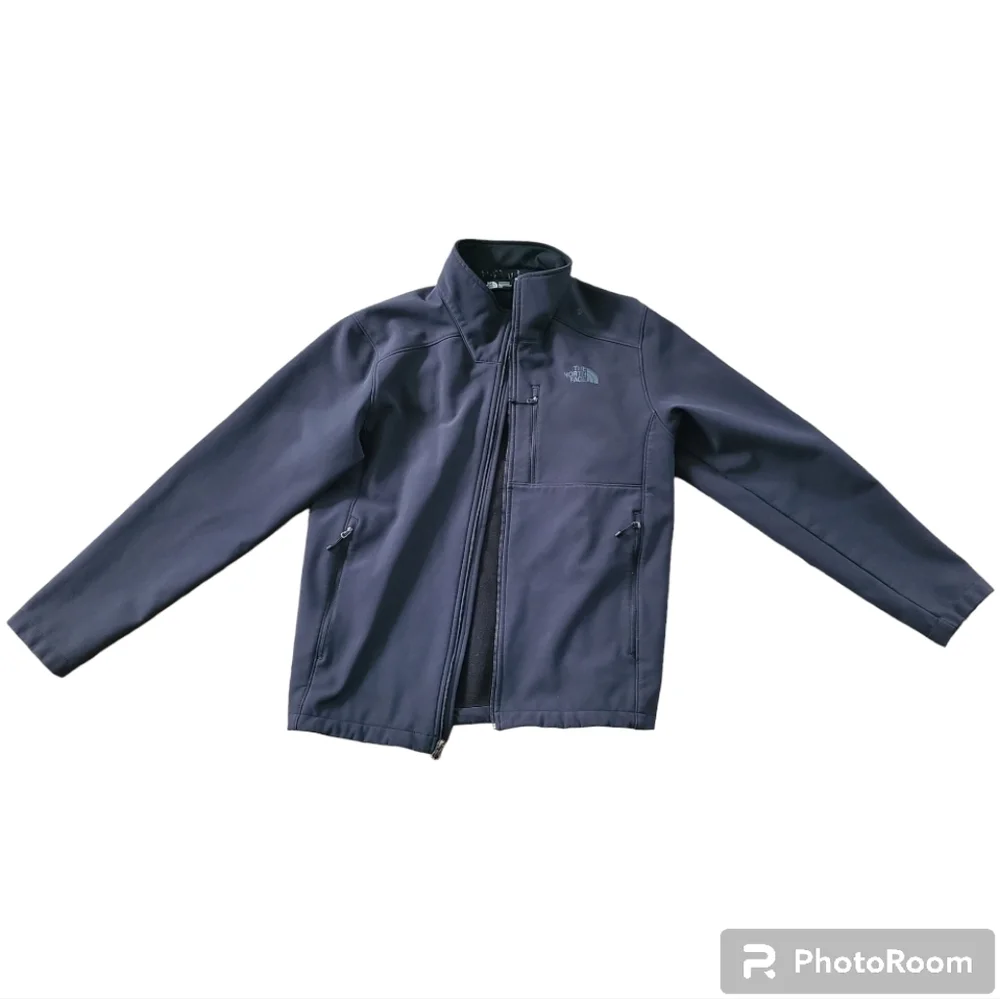 The North Face softshell jacket men's LG--ZIPPER BROKEN & SM‎ BURN HOLE--flaws